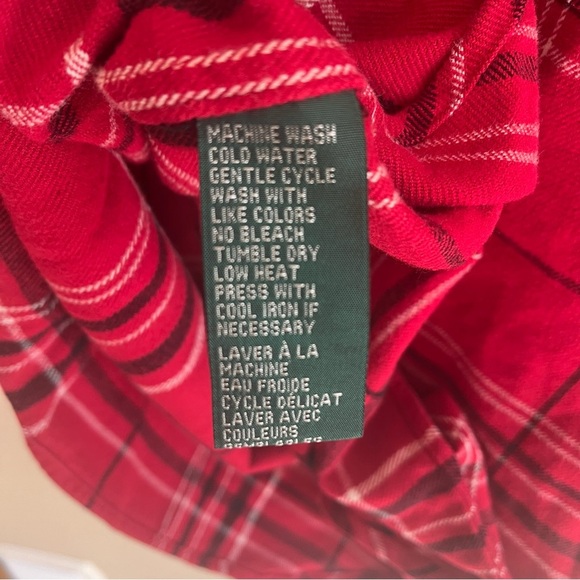 Lauren by Ralph Lauren Red Flannel 1/4 Zip Shacket Sz M - Picture 3 of 6